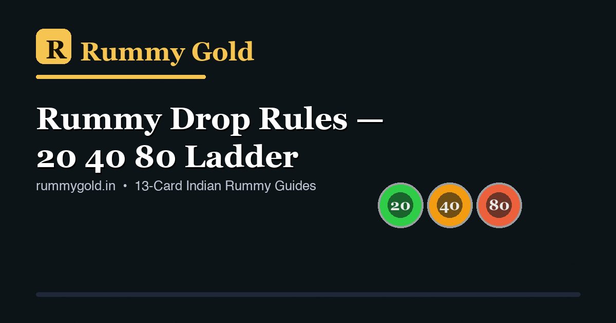 Rummy drop rules — 20, 40 and 80 point ladder